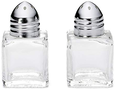 Cube Salt and Pepper Shakers - Case of 24 - Tablecraft 30S&P Glass Salt Shakers