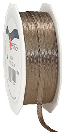 Präsent C.E. Pattberg Satin Taupe, 50 m Satinband zum Einpacken von Geschenken, 3 mm Breite, Geschenkband zum Dekorieren & Basteln, Dekoband, Anlass