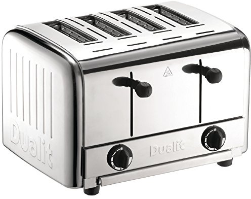 Dualit DK840 Casting Caterer 4 Slice Pop Up Toaster, Aluminium, 230 mm H x 350 mm W x 360 mm D, Stainless Steel Colour