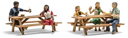 Woodland Scenics A1939 Figuren Picknick Festzeltgarnituren Bänke Tische Spur HO H0 1:87 Outdoor Dining