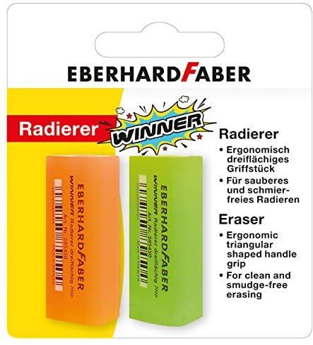 Eberhard Faber 585494 - Radierer Winner, neon, 2 Stück