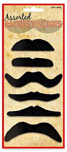 HENBRANDT 6 Schwarze False Schnurrbärte