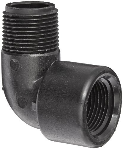 Banjo SL050-90 Polypropylene Pipe Fitting, 90 Degree Street Elbow, Schedule 80, 1/2 NPT Female x NPT Male