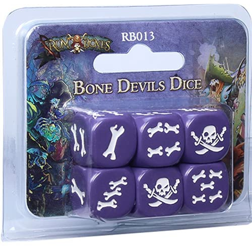 Asmodee – UBIRAB13 – Rum and Bones – Würfelset mit Totenkopf- und Knochenmotiv (französisch)