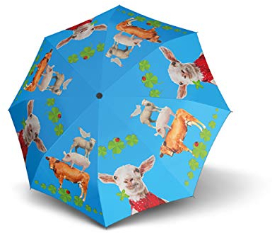 doppler Kinderschirm Dogs Jugend Automatik – Mit süßem Motiv – Kinderleicht – Automatik – Farmtastic