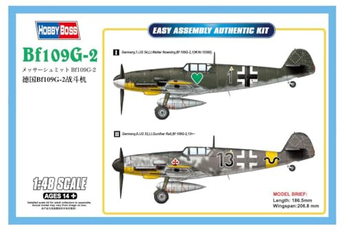Hobbyboss 81750 BF 109G-2 Plastic Model Kit, 1:48 Scale
