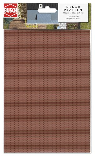 BUSCH 7038 Dekoplatten Klinkersteine 2er Set H0 TT