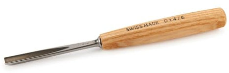 Pfeil Swiss Made # 14 V-Parting Ciseau à bois carré 6 mm avec manche octogonal en alliage spécial acier au chrome vanadium