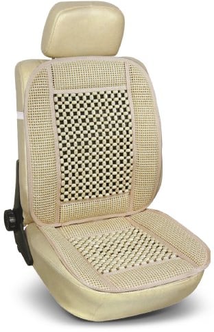 Bottari 12302 Schienale Estivo per Auto California in Fibra di Raffia con Micropalline in Legno - Effetto massaggiante, Colore Avorio