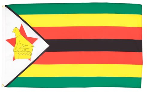 AZ FLAG - Drapeau Zimbabwe - 150x90 cm - Polyester léger - Drapeau Zimbabwéen Avec Oeillets Métalliques Intégrés - 80g