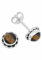 Ohrstecker 925 Silber Tigerauge brauner Stein Edelstein Ohrringe echt Silber Damen Sterling Silber Stecker Geschenk(MOS-024-18)