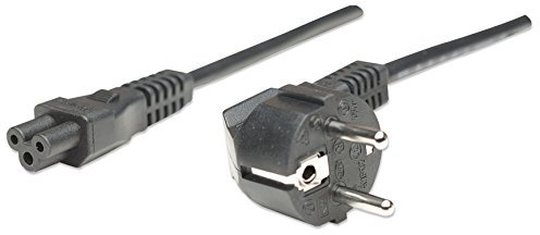 Manhattan Power Cord/Cable, Euro 2-pin (CEE 7/4) plug to C5 Female (cloverleaf/triangular), 1.8m, Polybag