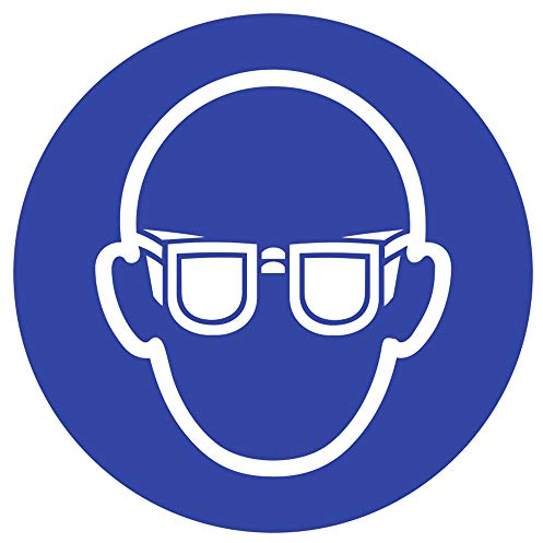 Aufkleber Augenschutz tragen Folie 2cm Ø 10 Piktogramme gemäß ISO 7010, M004