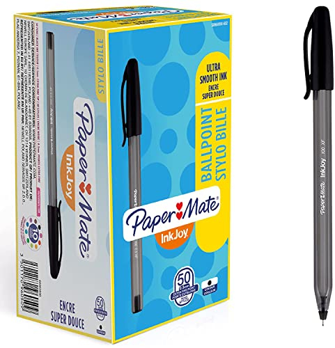 Paper Mate S0960890 - Bolígrafo con capuchón, punta ultrafina de 0.5 mm, caja de 50, color negro