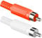 BestPlug 2 Stück Audio L-R Cinch Stecker Lötversion, 1 Rot und 1 Weiss
