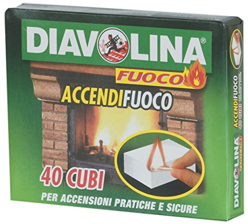 24 CONF.DIAVOLINA ACCENDIFUOCO 40 CUBETTI PER BARBECUE CAMINI STUFE