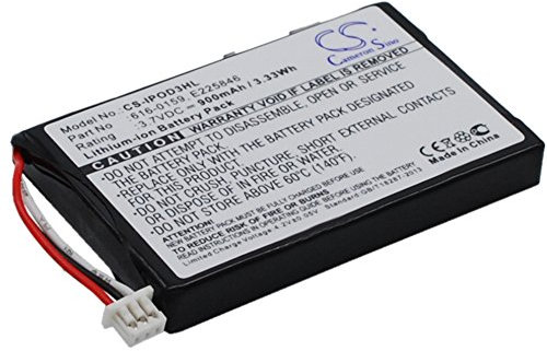 Battery for Apple iPod 40GB M9245LL/A Li-ion 3.7V 1100mAh - 616-0159, E225846