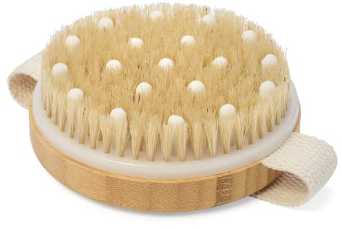 C.S.M. Körperbürste für Nass- oder Trockenbürsten, sanftes Peeling für weichere, strahlende Haut, löst Cellulite und trockene Haut, verbessert die Durchblutung, sanfte Massageknoten
