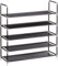 Relaxdays Schuhregal Stecksystem, 5 Ebenen, Schuhablage für 20 Paar Schuhe, Metall & Stoff, HBT 90,5x87x29,5 cm, schwarz