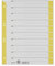Leitz Register für A4, Deckblatt und 10 Trennblätter, Taben individuell zuschneidbar, 25 Stück, Überbreite, Grau/Gelb, 100% Recyclingkarton, 165230150