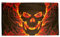 Flagge Totenkopf mit Feuer - 90 x 150 cm