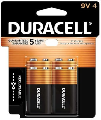Duracell Pilas alcalinas CopperTop MN16RT4Z, 9 V, 4/PK