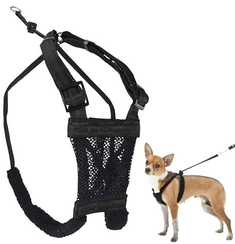 Sporn No Pull Dog Harness, Durable Nylon Mesh Harness for Small Dogs, No Choke Design, Padded Restraint Sleeves, Adjustable Fit, Easy On/Off, XS for Extra Small Breeds, Black