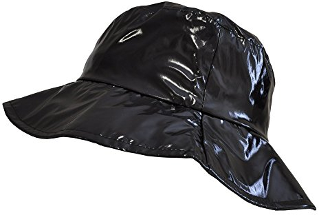 Toutacoo, Regenhut, Schlapphut, Breitkrempiger Hut, Damen, Vinyl .Schwarz