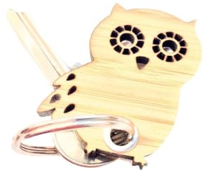 Mr. & Mrs. Panda Schlüsselanhänger Eule Seitenflügel - Geschenk, Taschenanhänger, Holzschlüsselanhänger, Wood, Owl, Eulen, Schlüsselanhänger Holz,