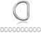 Ganzoo D - Ring aus Stahl, Stahl-Ring Abmessungen 30mm x 23mm, Materialstärke 4mm, nichtrostend, Ideal in Verbindung mit Paracord 550, geschweißter Stahl, Farbe chrom silber, 10 Stück