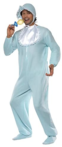 Smiffys Costume grenouillère bébé garçon, bleu, avec bonnet et bavoir Halloween