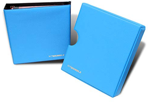 SCHULZ Münzenalbum typ.Hellas 23cm x 20,5cm Münz-Sammelalbum mit 10 Münzhüllen und roten Trennblättern für 221 Diverse Münzen, Roten Trennblättern + Index und Etui. (Blau)