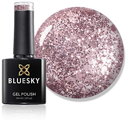 Bluesky Smalto Per Unghie Gel, Rose Gold, S06N, Luccichio, Rosa, Oro (Per Lampade Uv E Led) - 10 Ml