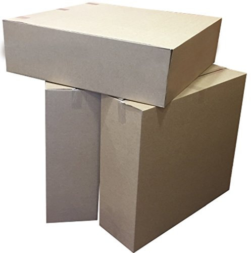 10 Extra Large Flat Brown Cardboard Packaging Boxes XL Size 32 x 10 x 32 / 800 x 260 x 800mm TV Packing Mailing Shipping Postage Postal Cartons