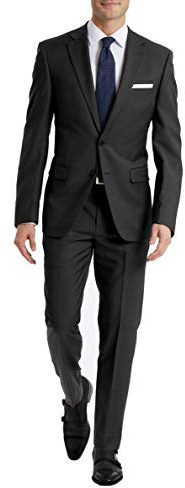 Calvin Klein Herren Jerome Businessanzughosen-Set, Massive Holzkohle, 32W x 34L