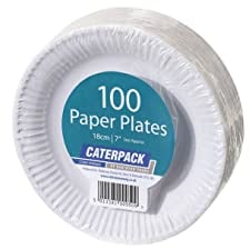 Caterpack by Robinson Young Plates 18cm White 100 pack