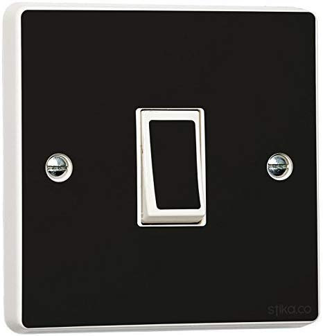 Uni Noir Brillant Interrupteur Eclairage Autocollant couverture en vinyle peau