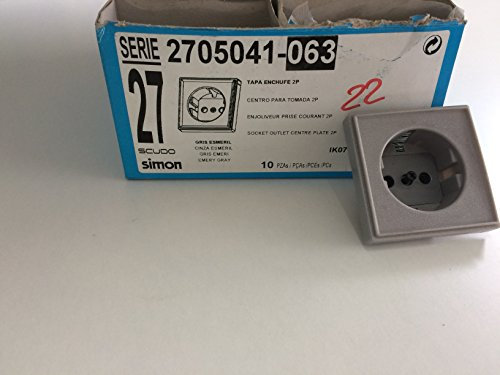 Simon 2705041-063 - Tapa Base De Enchufe Gris Esmeril S.27 Scudo