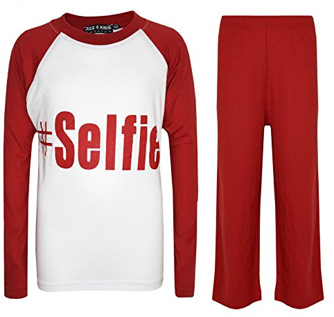 A2Z 4 Kids Mädchen #Selfie-Print Pyjama-Set Langarm Baumwoll-PJS Kinder-Loungewear Schlafbekleidung Zweiteiliges Nachtwäsche-Outfit Weiches Bequemes Pyjama-Set Alter 5–13 Jahre