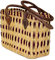 Seegras Tasche Korb Einkaufstasche Einkaufskorb Flechtkorb Korbtasche Palmgras langer Griff klein Color Lila