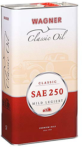 WAGNER Classic Getriebeöl SAE 250 - Mild Legiertes Hochdruck-Getriebeöl für Oldtimer | Geeignet Für Lenk-, Schalt-, Kardan- Und Differentialgetriebe | Verschleißarm & Oxidationsstabil | 5 Liter