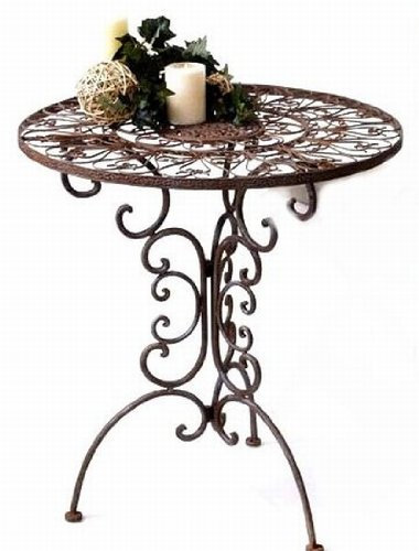 Nostalgischer Tisch rund Tecla Metall Gartentisch Durchmesser 70 cm