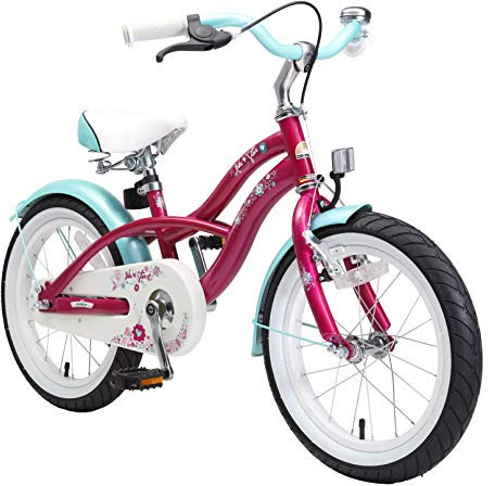 BIKESTAR Kinderfahrrad für Mädchen ab 4-5 Jahre | 16 Zoll Kinderrad Cruiser | Fahrrad für Kinder Violett | Risikofrei Testen