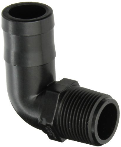 Banjo HB100/125-90 Polypropylene Hose Fitting, 90 Degree Elbow, 1 NPT Male x 1-1/4 Barbed
