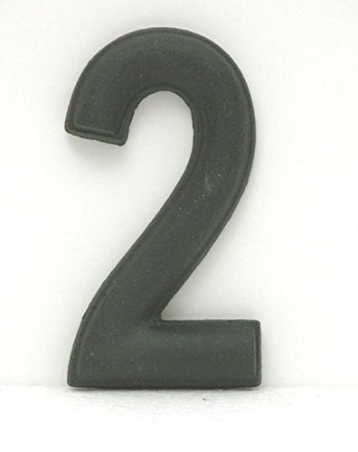 Numero Civico 2 Ceramica In Gres - Colore Nero Naturale cm11x6 h1,5