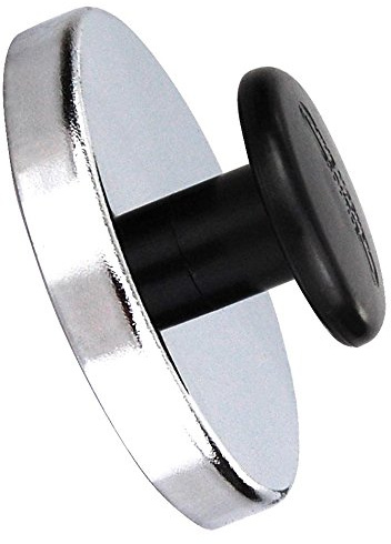 Magnet mit Chromblende und Knauf/Griff, bis 40 Kg, Durchmesser 80 mm, Magnethalter, Rundmagnet