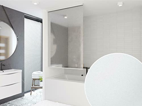 HALB-KASSETTEN DUSCHROLLO 80x240 CM PEVA MILKY STONE TRANSPARENT OPTIK! SHOWER ROLLO CURTAIN!