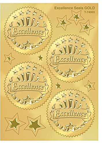 Trend Enterprises T-74003 Excellence (Gold) Award-Siegel-Aufkleber, 8 Bögen