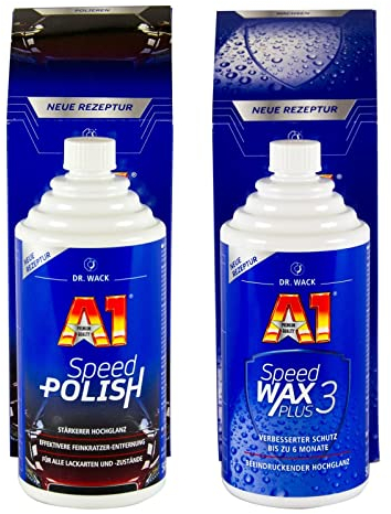Dr. Wack 2730 A1 Speed Wax Plus 3, 500 ml + Dr. Wack 2700 A1 Speed Polish, 500 ml