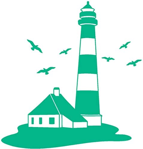 Samunshi® Leuchtturm Wandtattoo Leuchtturm Wandaufkleber 19 x 20cm türkis